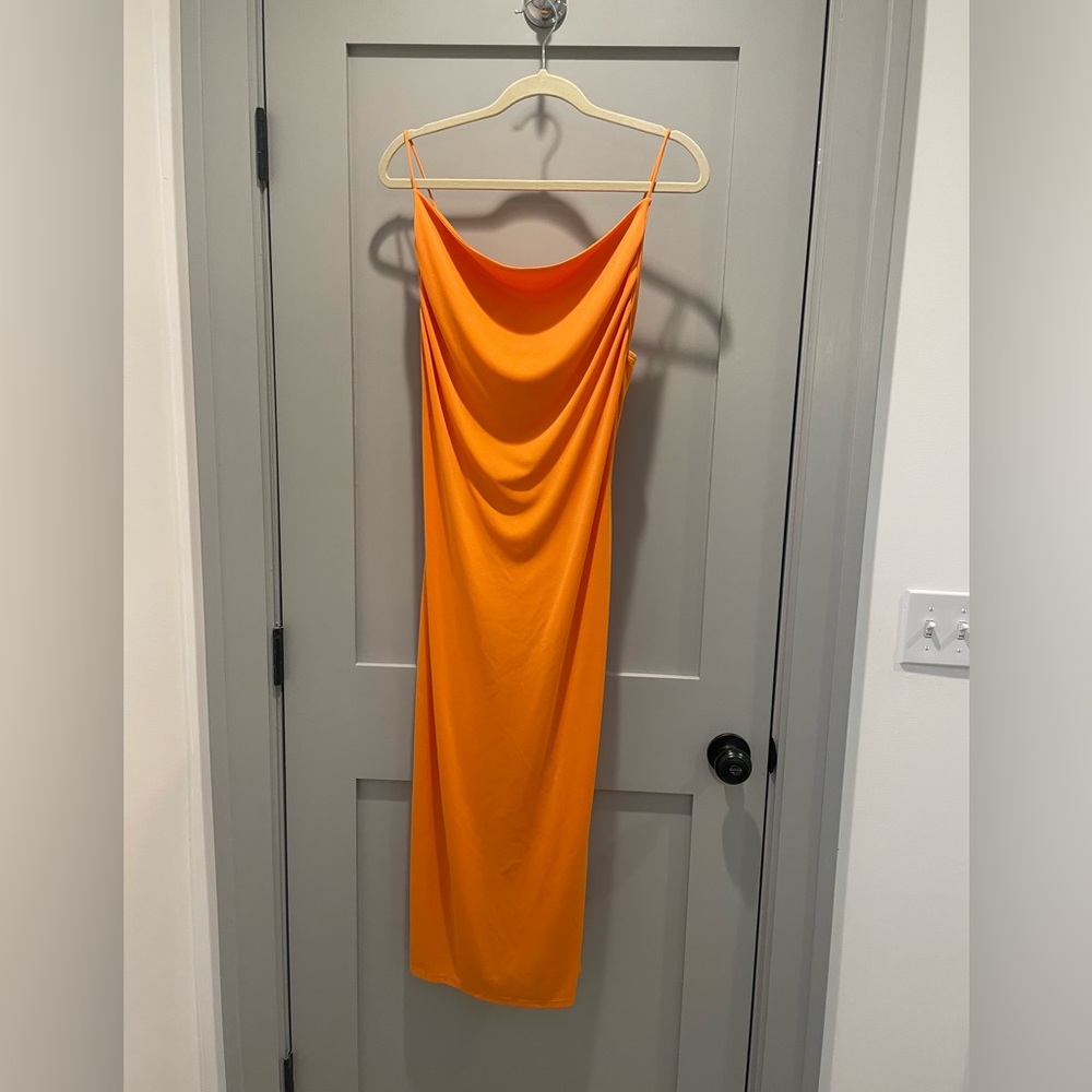 Zara orange midi dress
